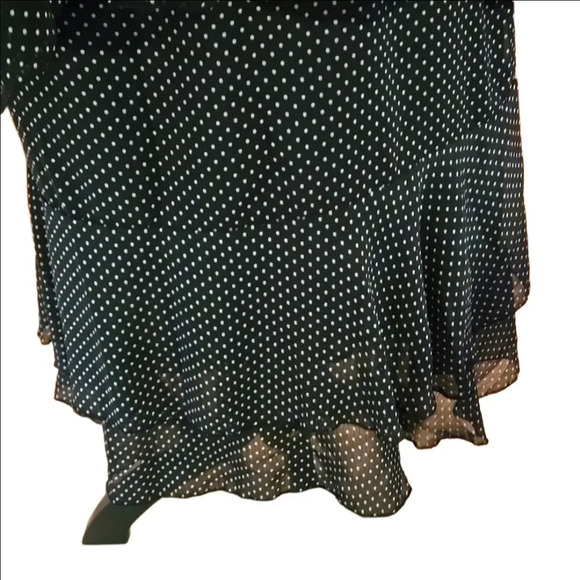VTG Sag Harbor 2 pc Dress Midnight Blue White Polka Dots Layered Skirt size 2X - Picture 5 of 16